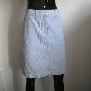 L.L. Bean 100% Cotton Fav Fit Preppy seersucker skirt